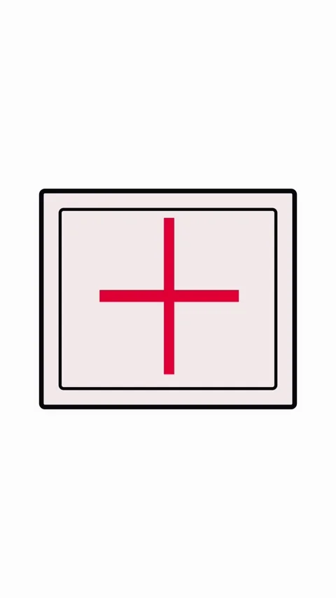 Vertical video featuring plus icon inside a rectangle with clean animated s.. 库存影片 321627637