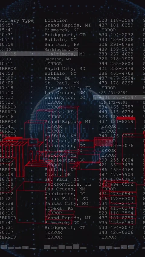Vertical video: Feed starting blue globe rotating, text scrolling, red frames Stock Footage 329913099