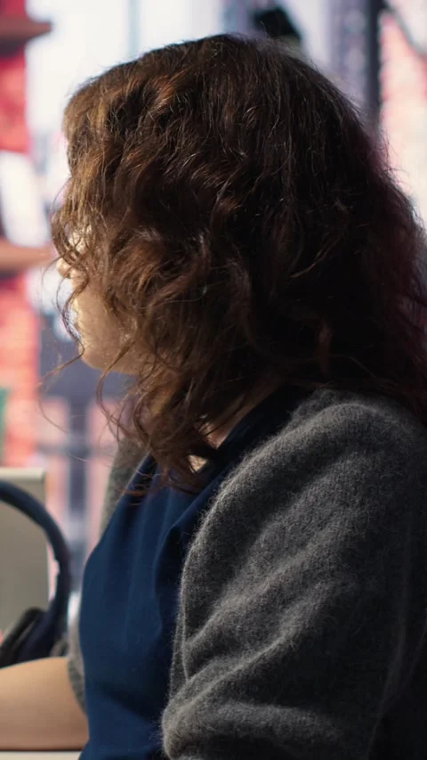 Vertical Video Female programmer developing app and software algorithm on pc Stock Footage 308491761