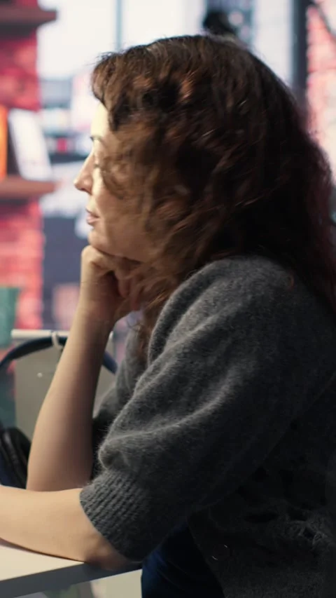 Vertical Video Female system admin doing maintenance on AI brain pc systems Stock Footage 308491863