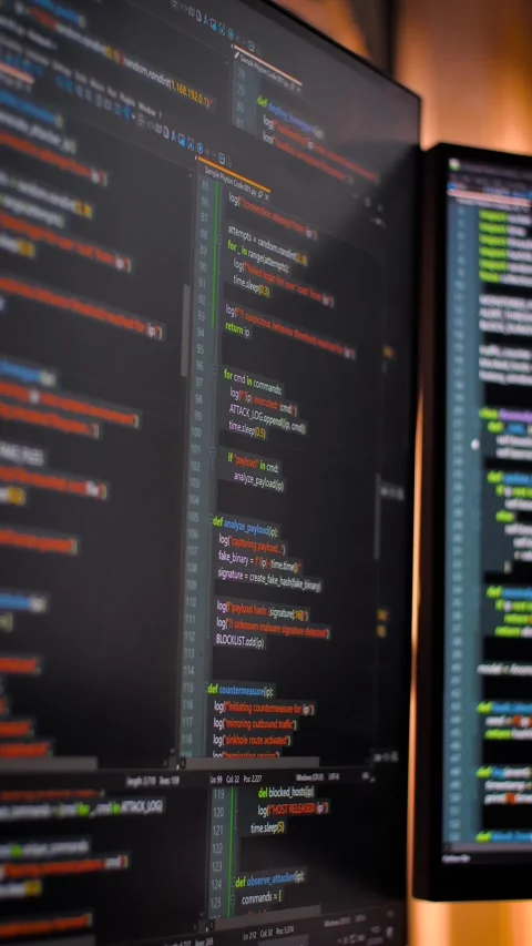Vertical video fictional Code On Computer Screen Stock-Footage 342578487