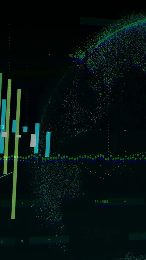 Vertical video: Finance chart building, plume sparking bars and trend lines, Vídeos de archivo 333006124