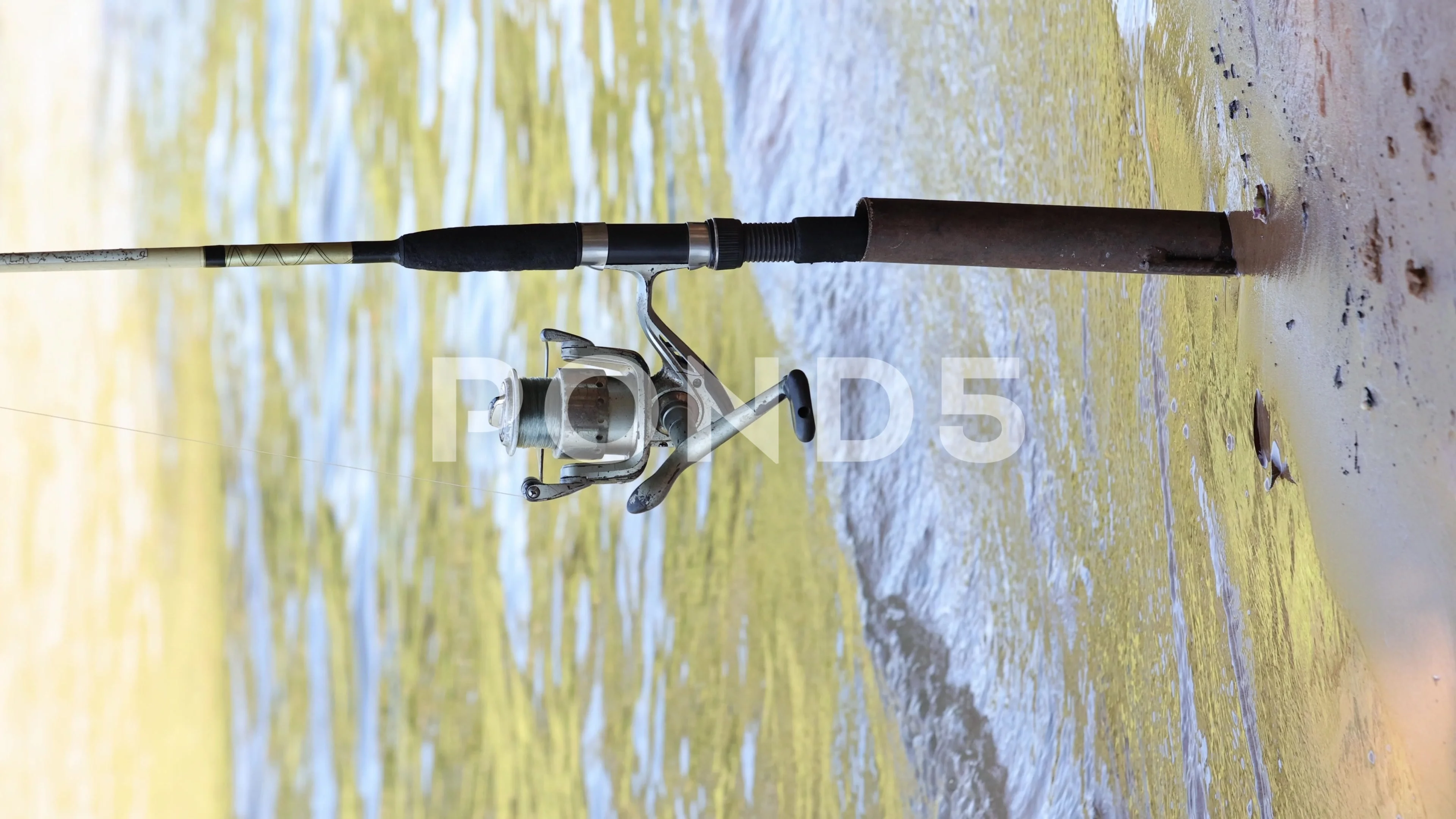 vertical video fishing Rod Reel Spinning, Stock Video
