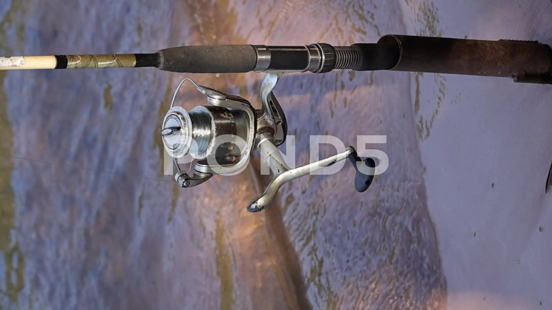 vertical video fishing Rod Reel Spinning, Stock Video