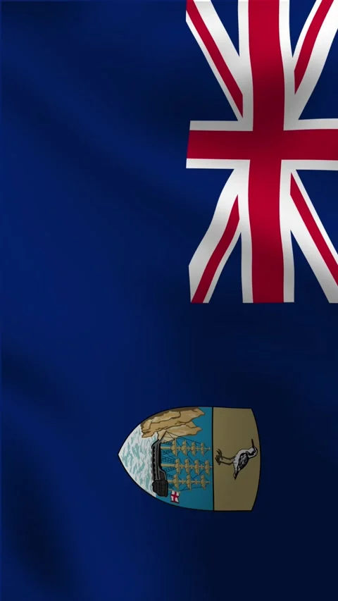 Vertical video flag of Saint Islands Helena, Ascension and Tristan da Cunha. Stock Footage 294748543