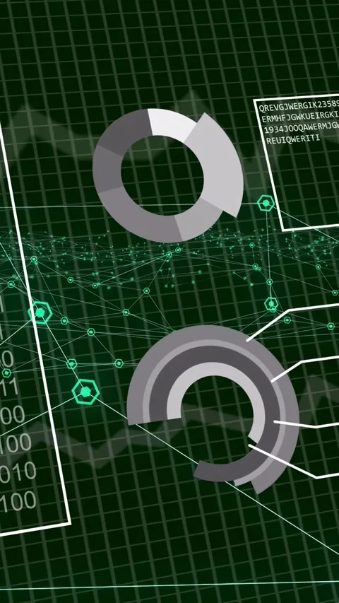 Vertical video: Flagged byte activating left binary panel, sending links, Stock Footage 334423416