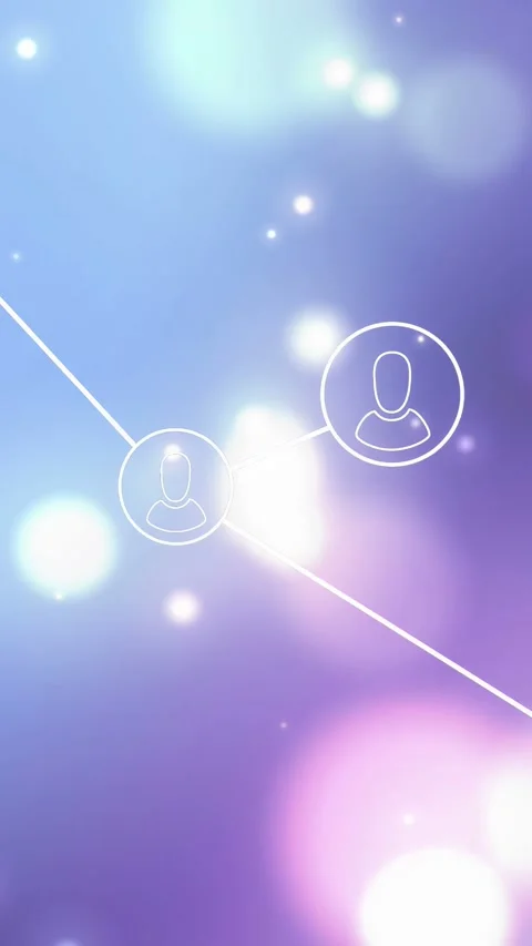 Vertical video: Flare pulsing, central avatar cluster forming links and Stock Footage 334378111