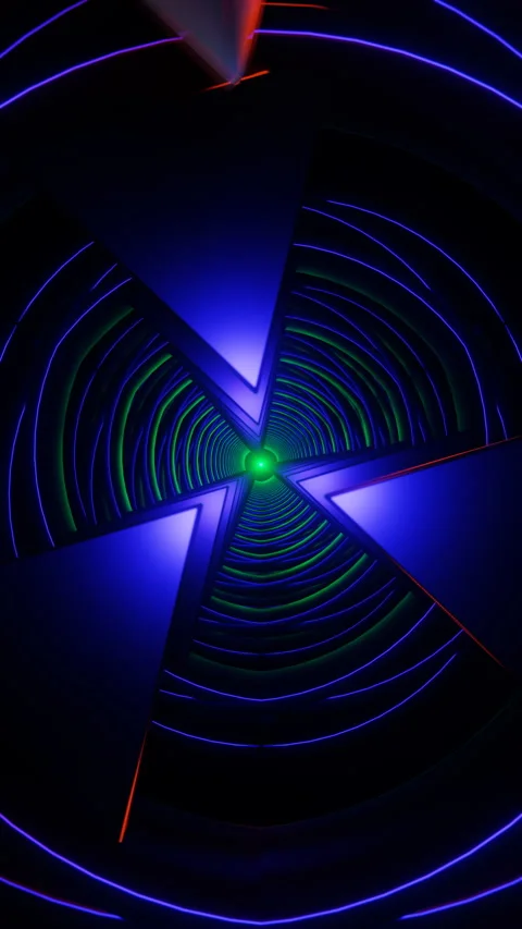 Vertical video Flashes dance rhythmically in a neon VJ Loop backdrop. Video stock 262965335