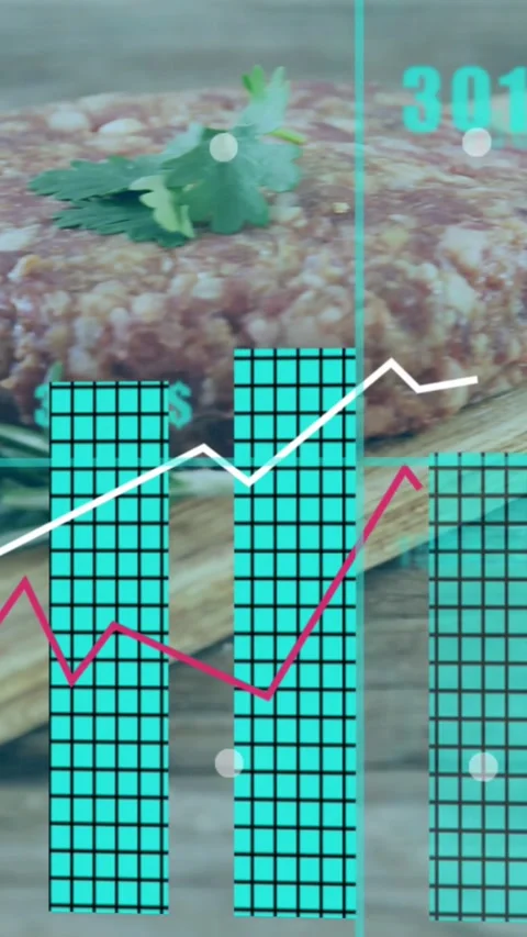 Vertical video: Floating marker moving HUD aligning charts rising over seasoned Vidéo 329128456