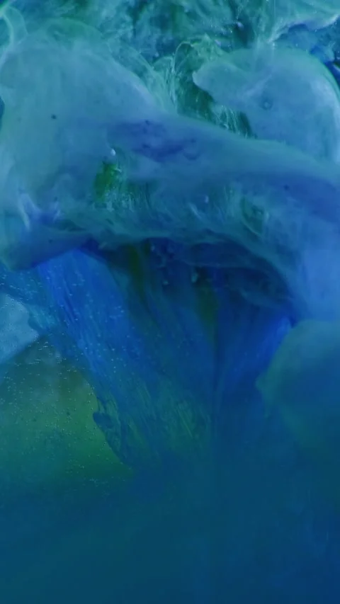 Vertical video fluid splash paint water blue cube Stock Footage 231214754