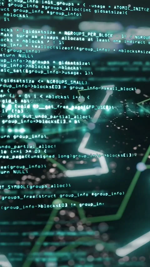 Vertical video: Focus pull starting code and network sharpening, scrolling Stock Footage 335802553