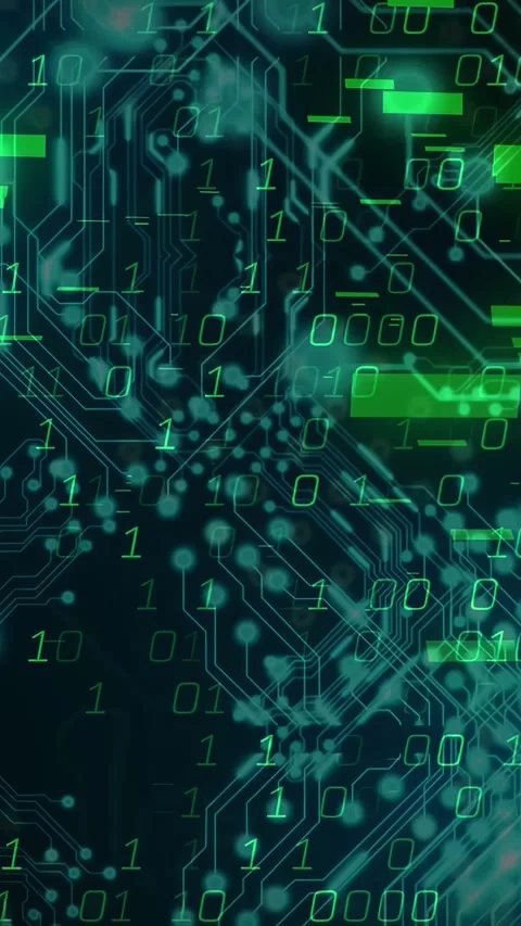 Vertical video: Frames advancing, data field growing, pulsing nodes and sliding Stock Footage 328331896