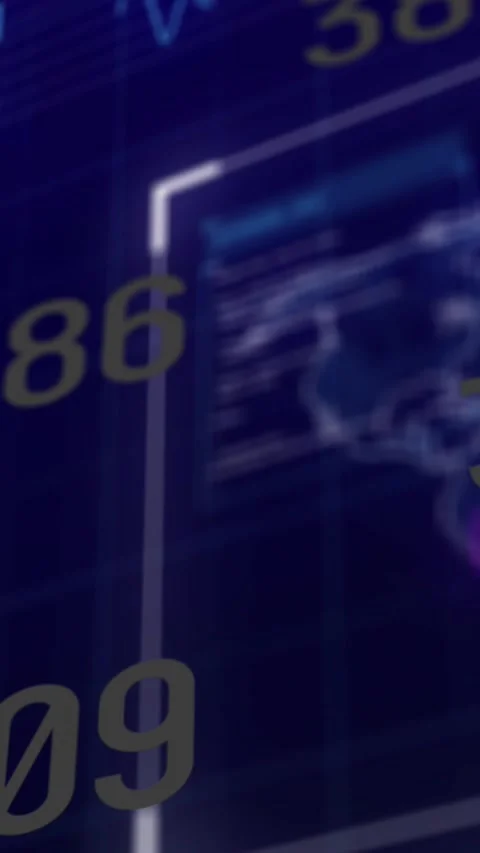 Vertical video: Frames advancing, yellow numbers updating and white panel Stock Footage 329612870