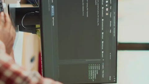 Vertical video: Freelancer admin programming html code on computer Stock Footage 223036985