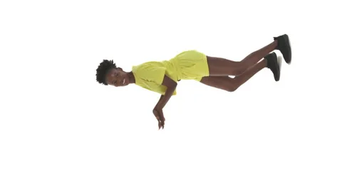 Vertical video. Full length shot of dancing African woman. Dancer jumping, Stock Footage 141935491