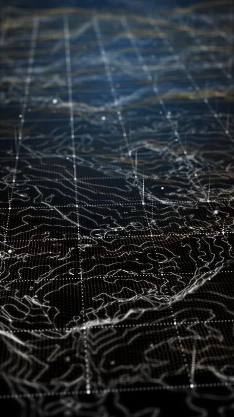 VERTICAL VIDEO, Futuristic flight through a digital line  landscape Stock Footage 257513993