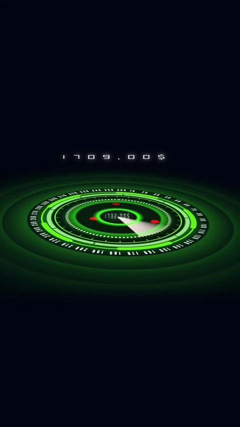 Vertical video futuristic hud interface green digital radar scan animation... Stock Footage 321630943