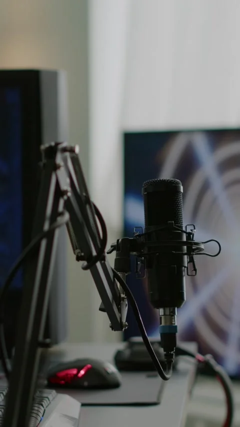 Vertical video: Game loading on display of RGB professional powerful computer Stock Footage 219627117