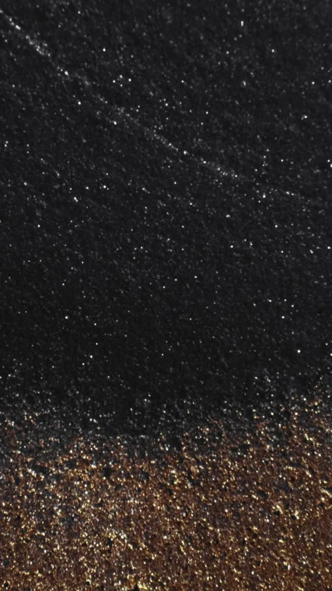 Vertical video glitter fluid ink wave golden black Stock Footage 231052991