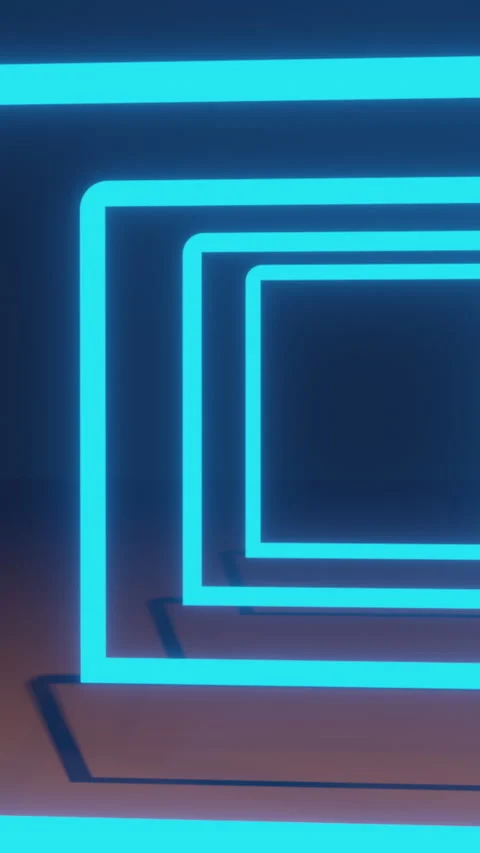 Vertical video - Glowing light rectangles animation on black background Video stock 234501696