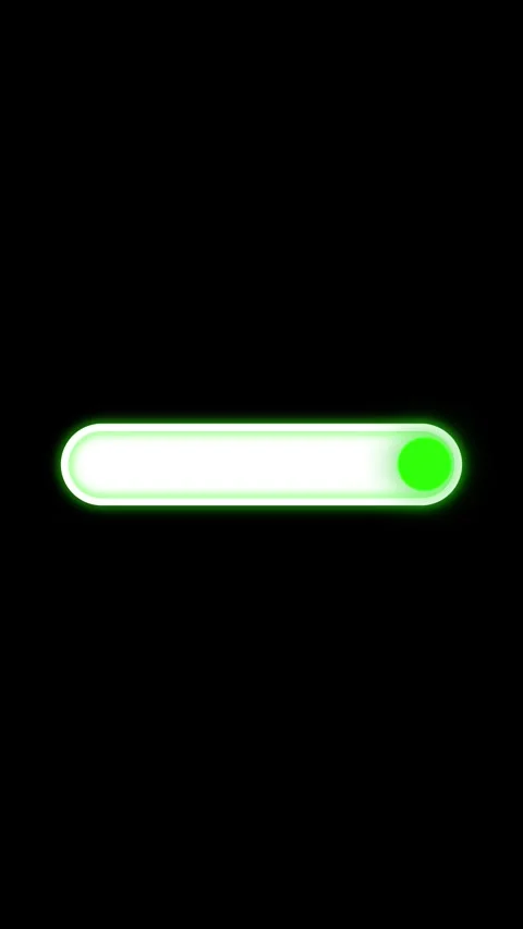Vertical video of glowing neon on off switch animation. Neon glowing toggle.. Stock Footage 315637511