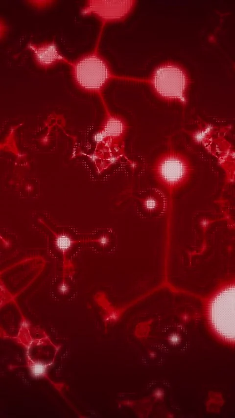 Vertical video: Glowing network pulsing and reshaping from central node flare, Stock Footage 348490966