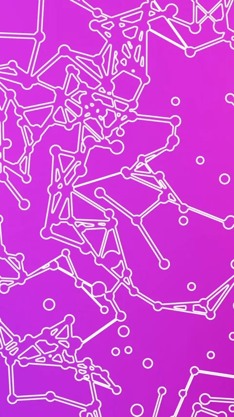 Vertical video: Gradient shifting white dots turning into rings and linking into Stock Footage 348384266