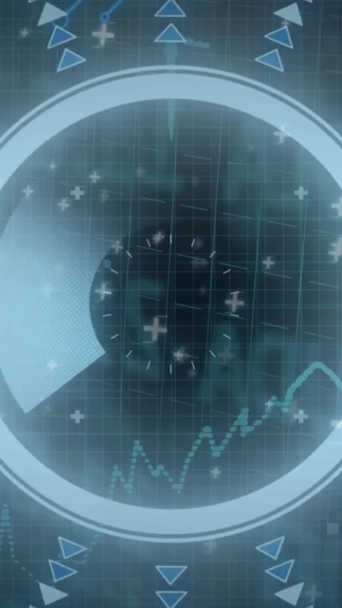 Vertical video: Graph rising driving HUD fading in expanding, wedge rotating Stock Footage 329552646
