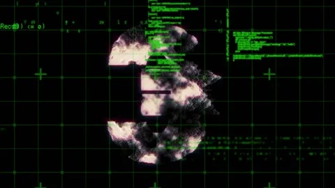 Vertical video: Green code sliding in and particle cloud appearing, forming Stock Footage 331214435