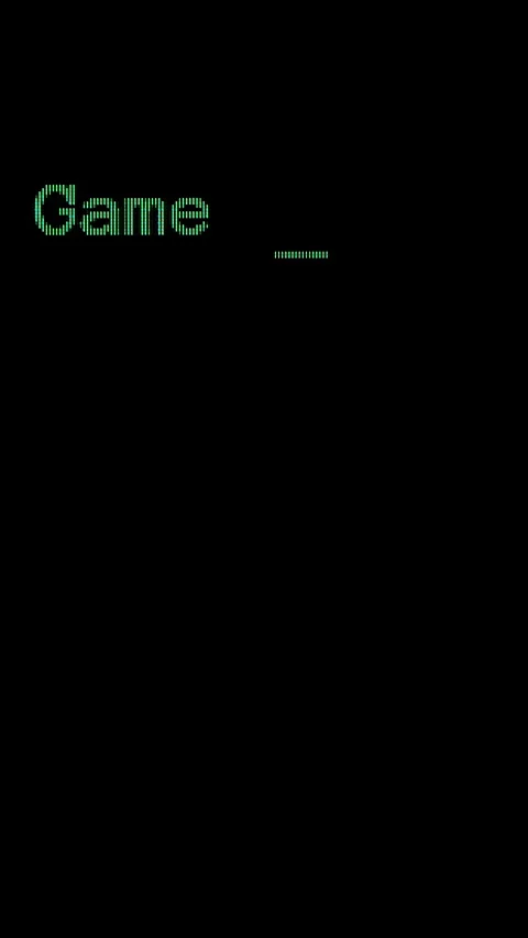 Vertical video. Green "Game Over..." Message on a Black Screen, Simulating the Stock Footage 281459130