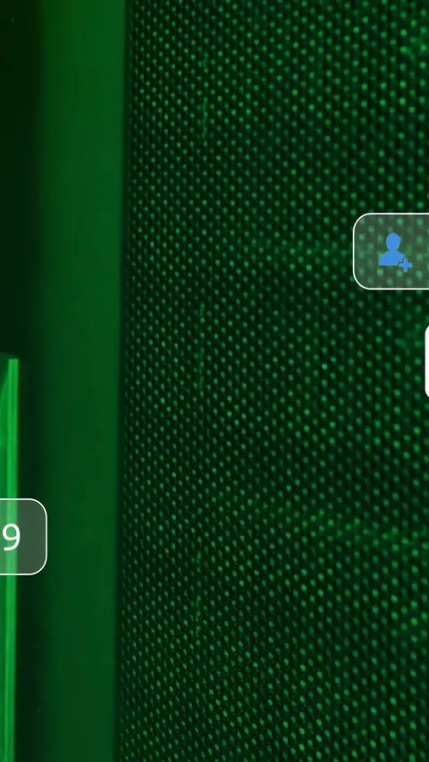 Vertical video: Green panel emitting nodes spawning tech alerts drifting showing Stock Footage 331292019