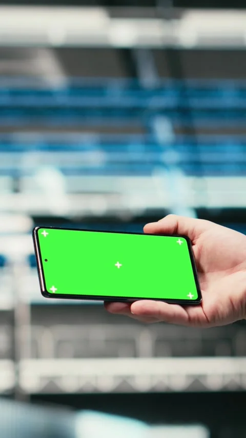 Vertical video Green screen smartphone, managing wireframe mesh gear and admin Stock Footage 329713291