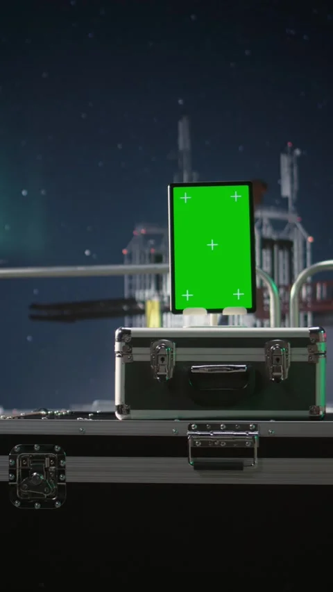 Vertical video Green screen tablet app, evaluating energy security risks and Stock Footage 339891280