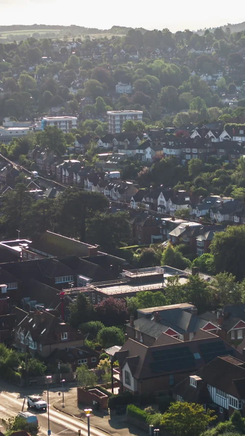 Vertical Video of Guilford, Vertical Aerial View Shot, day Stock Footage 267824924
