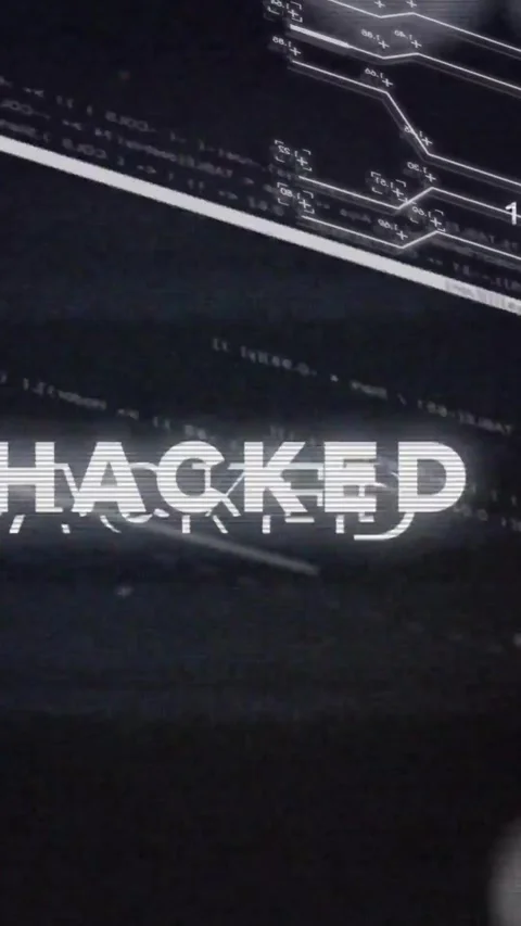 Vertical video: HACKED text glitching while bar sweeping causing magenta flash Stock Footage 328331867