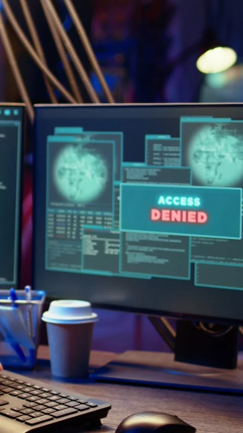 Vertical video Hacker in dark underground warehouse having cyber attacks Stock Footage 319517953