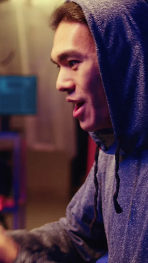 Vertical video Hacker excited after developing exploit Stock Footage 255201992