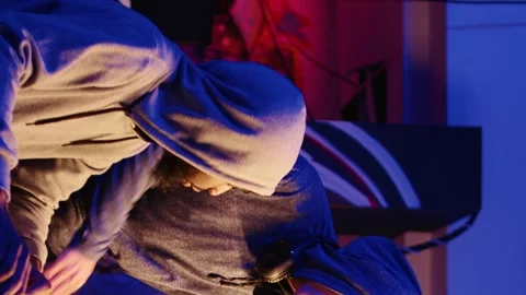 Vertical video Hackers brainstorm server exploits Stock Footage 255912796