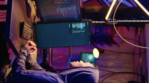 Vertical video Hackers developing zero day exploit Stock Footage 255330743