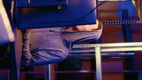 Vertical video Hackers utilizing bugs and exploits Stock Footage 255913013