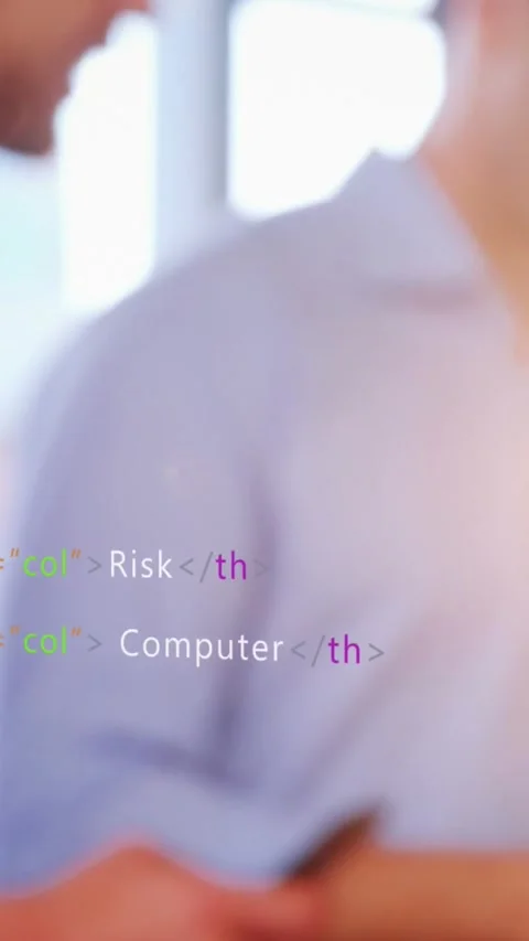 Vertical video: Hand tapping silver phone swiping causing code overlay Risk Stock Footage 331199382