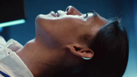 Vertical video Happy admin walking in data center Stock Footage 249844656