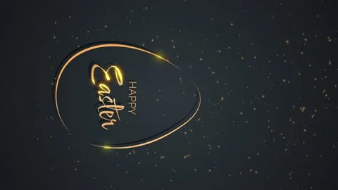 Vertical video. Happy Easter greeting card with golden easter egg Stock Footage 236587094