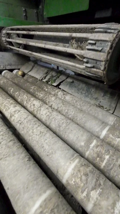 Vertical Video of a Harvest Machine in Operation Stock-Footage 324752221