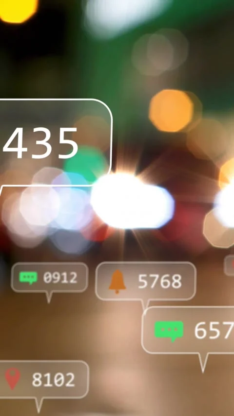 Vertical video: Headlight anchoring night incoming alerts popping bubbles Stock Footage 330332861