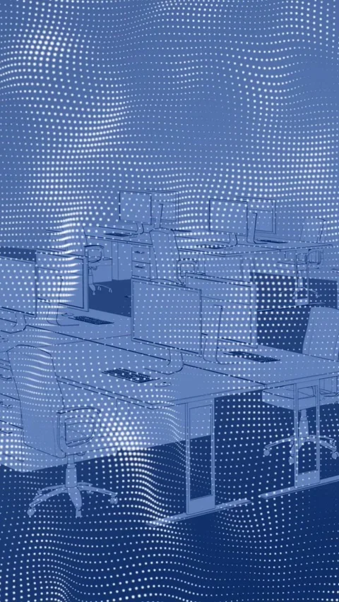 Vertical video: Heavy blue halftone overlay dominating view, rippling and Stock Footage 333527715