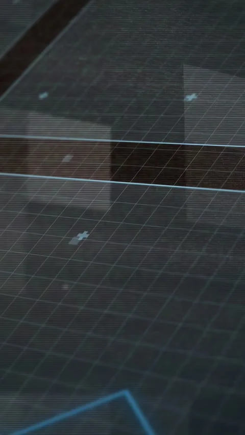 Vertical video: Holographic grid panels sliding after divider pulse, polyline Stock Footage 332985362