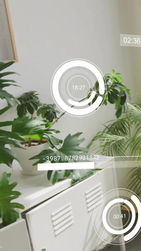 Vertical video: HUD elements appearing, camera shifting right, timers cycling Stock Footage 328632930