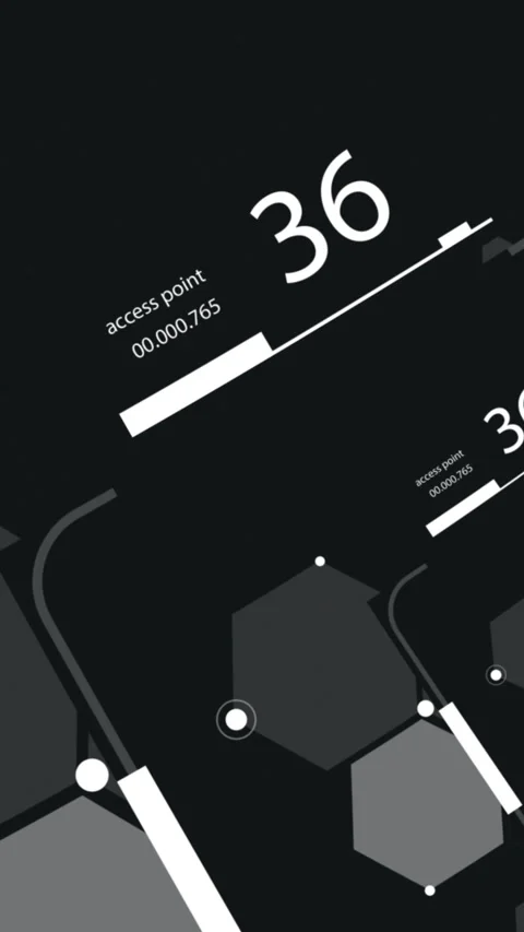 Vertical video - HUD looping zoom in.Flying through Futuristic technologica.. Stock Footage 223162575