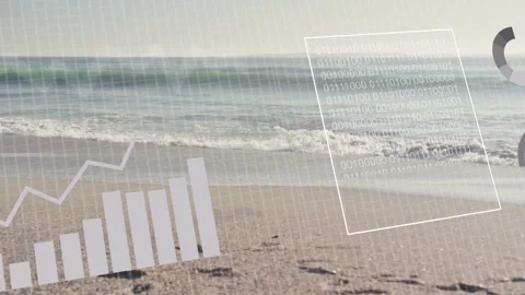 Vertical video: HUD overlay appearing after ANALYSING prompt, sliding panels Stock Footage 332592130